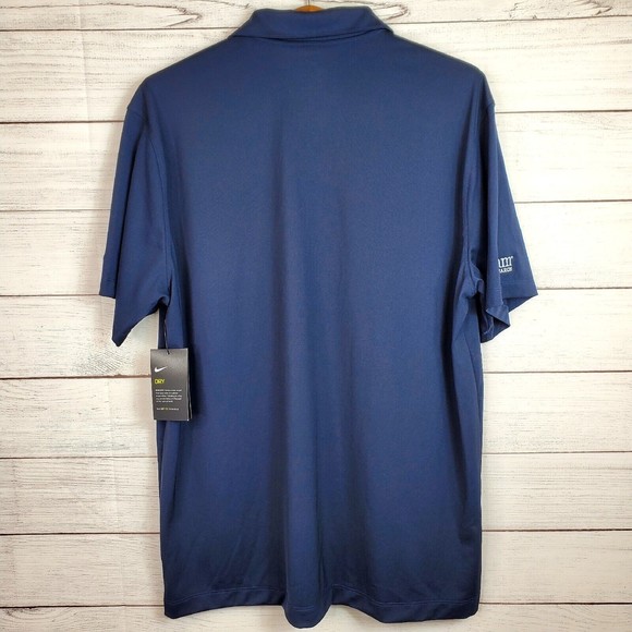 Nike Golf Dri-Fit Vertical Mesh Polo Shirt Mens Size XL Navy Short Sleeve NWT - Picture 7 of 10